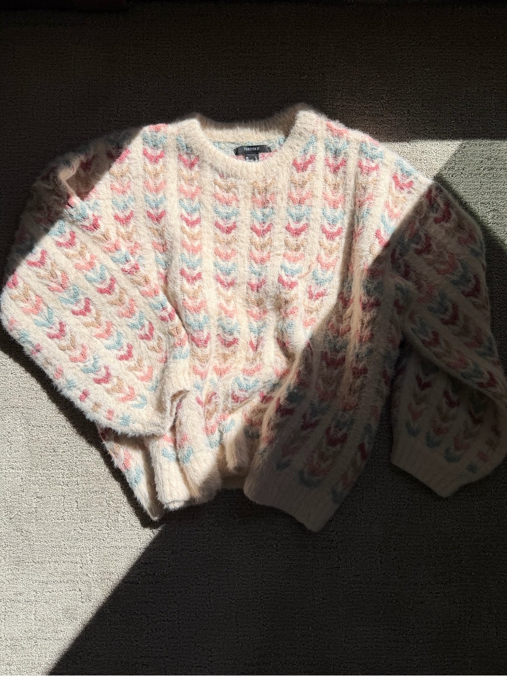 Forever 21 Crewneck Sweater with Colorful Detail